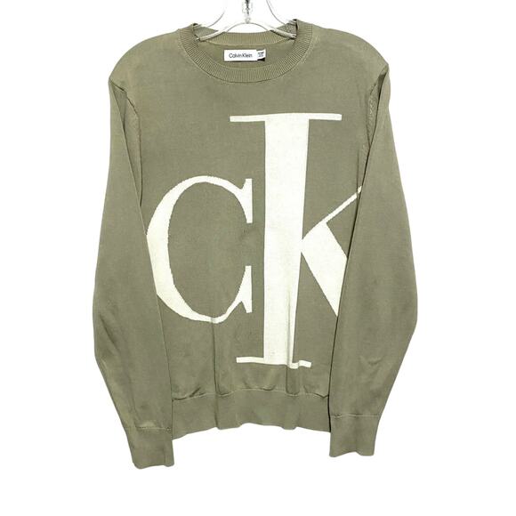 Calvin Klein Other - Calvin Klein CK Graphic Logo Pullover Sweater Mens XS Preppy Neutral Classic Y2K